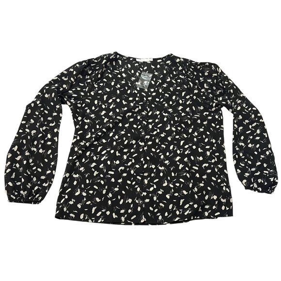 Lush X-LARGE Mila Relaxed Blouse - Stitch Fix Button Up Long Sleeve Elastic Cuff - Picture 10 of 14